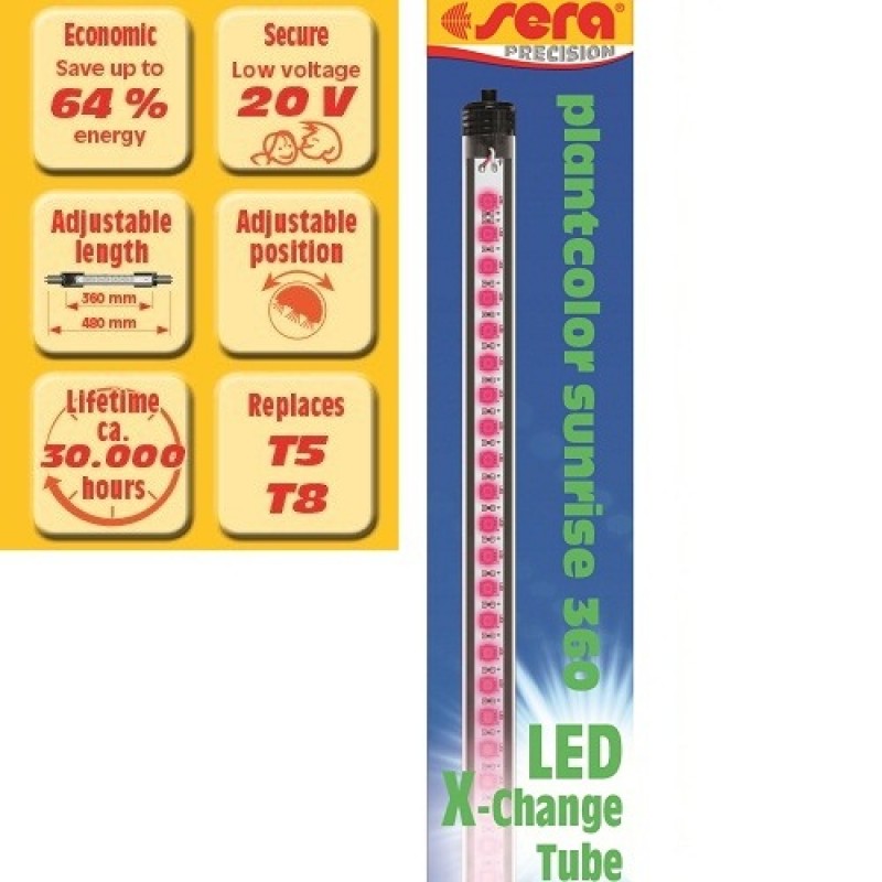 Sera® LED X-Change Tube Plantcolor Sunrise 520 /LED лампа за растения (подсилва цветовете и спомага растежа) 7W/-52см