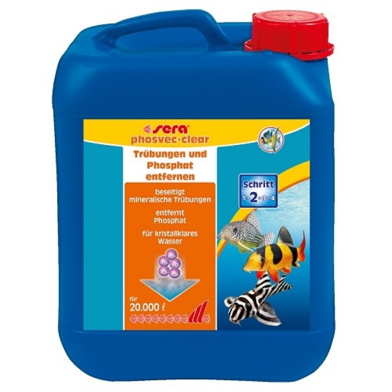 Sera® Phosvec Clear /премахва мътност и хранителните вещества на водораслите/-5л Sera® Phosvec Clear /премахва мътност и хранителните вещества на водораслите/-5л