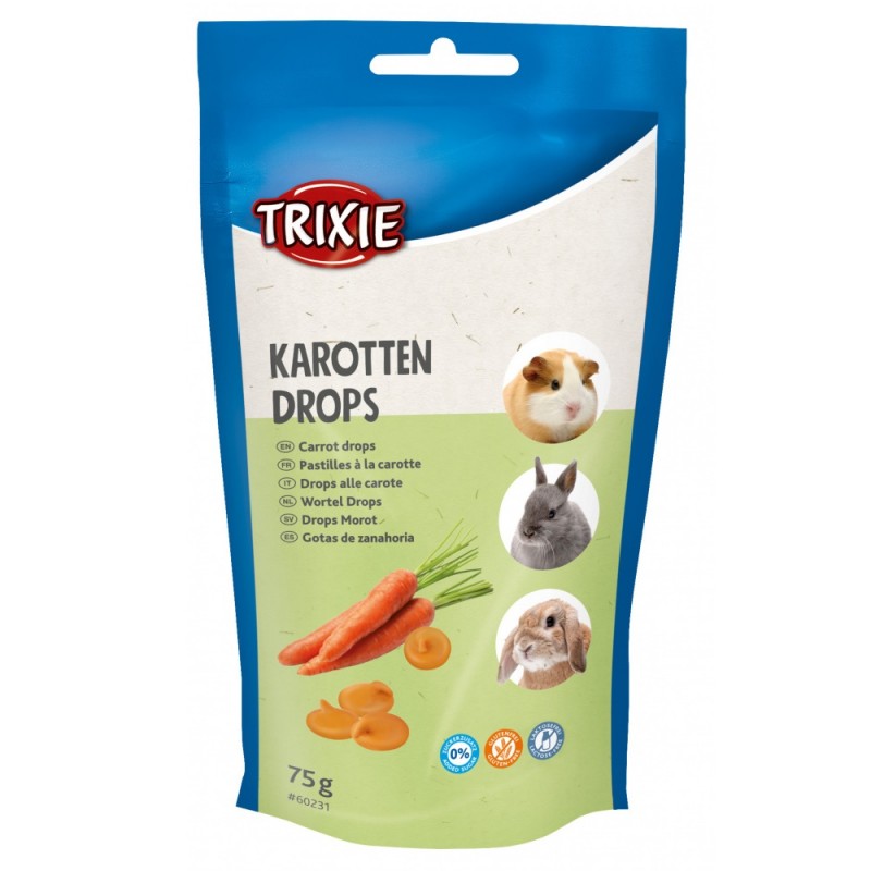 Trixie Carrot Drops /Витаминен Дропс За Гризачи С Моркови/-75гр Trixie Carrot Drops /Витаминен Дропс За Гризачи С Моркови/-75гр