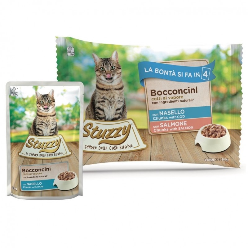 Stuzzy Cat Multipack Chunks With Cod With Salmon /Храна За Израснали Котки С Треска И Сьомга/-4х85гр Stuzzy Cat Multipack Chunks With Cod With Salmon /Храна За Израснали Котки С Треска И Сьомга/-4х85гр