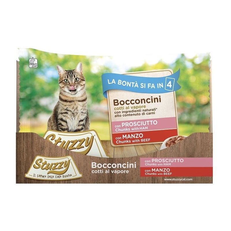 Stuzzy Cat Multipack Chunks With Ham With Beef /Храна За Израснали Котки С Шунка И Говеждо Месо/-4х85гр Stuzzy Cat Multipack Chunks With Ham With Beef /Храна За Израснали Котки С Шунка И Говеждо Месо/-4х85гр