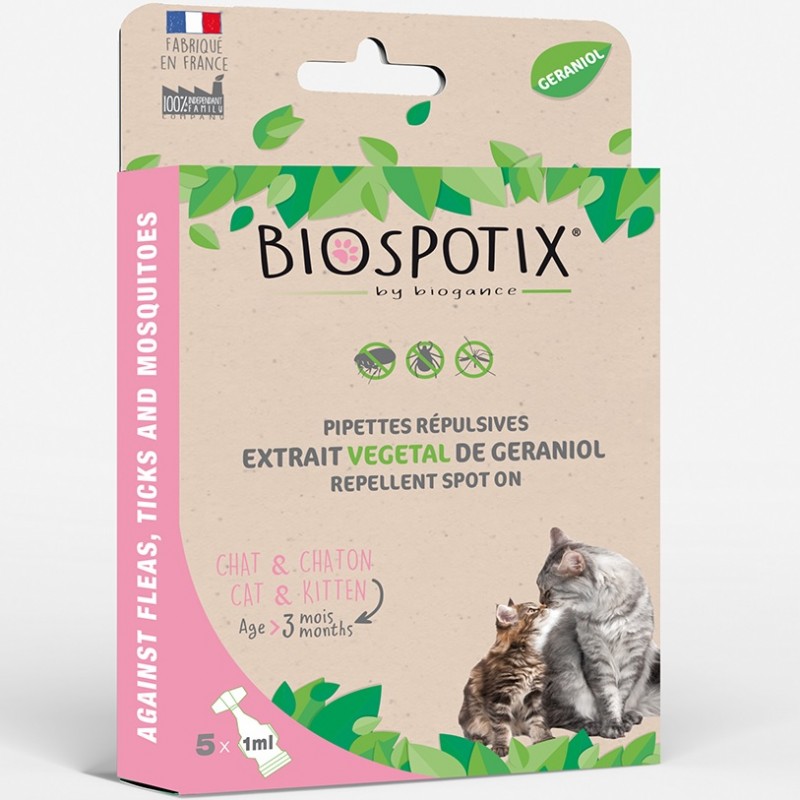Biogance Biospotix Repellent Pipettes Cat&Kitten /Био Противопаразитни Пипети С Репелентно Действие За Котки И Котенца/-5бр Biogance Biospotix Repellent Pipettes Cat&Kitten /Био Противопаразитни Пипети С Репелентно Действие За Котки И Котенца/-5бр