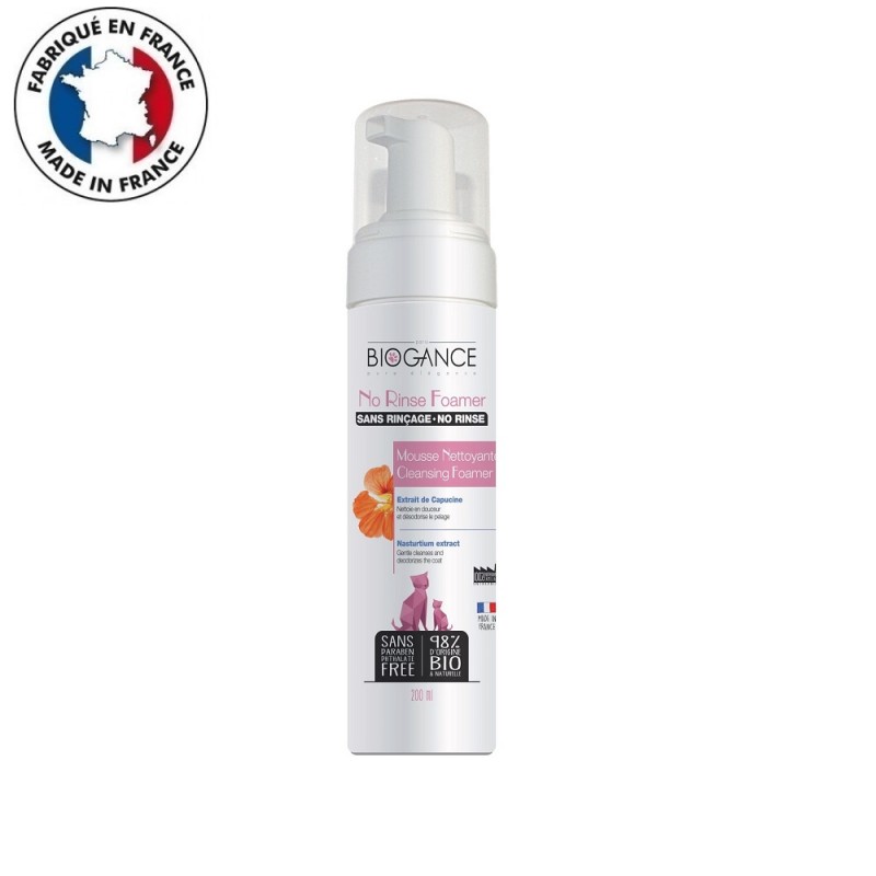 Biogance Cat No Rinse Foamer /Сух Шампоан Във Вид На Пяна За Котки/-200мл