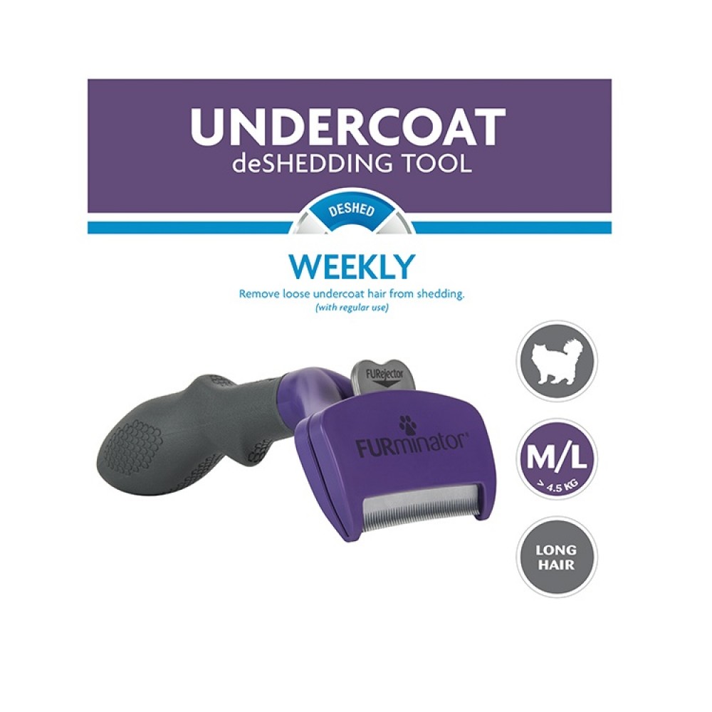FURminator Undercoat DeShedding Tool For Long Haired Medium&Large Cats /Гребен Тип Тример За Големи Котки С Дълга Козина/ FURminator Undercoat DeShedding Tool For Long Haired Medium&Large Cats /Гребен Тип Тример За Големи Котки С Дълга Козина/