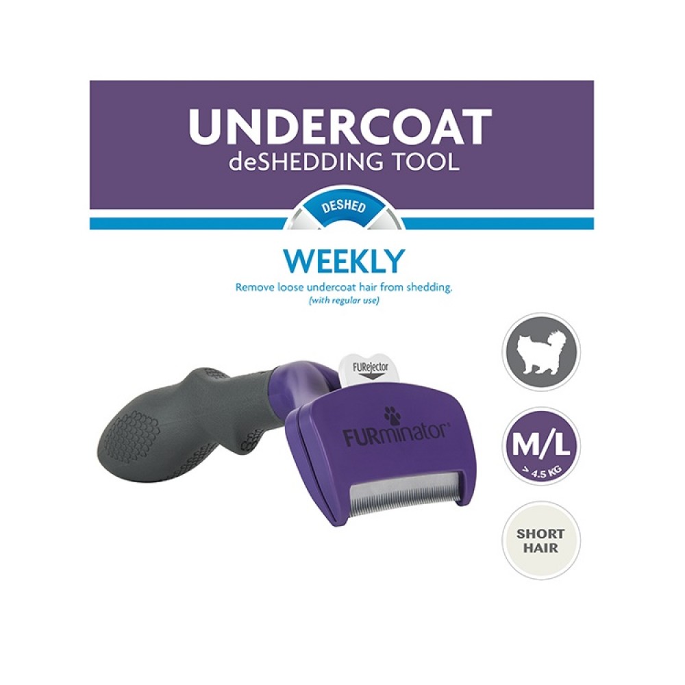 FURminator Undercoat DeShedding Tool For Short Haired Medium&Large Cats /Гребен Тип Тример За Големи Котки С Къса Козина/