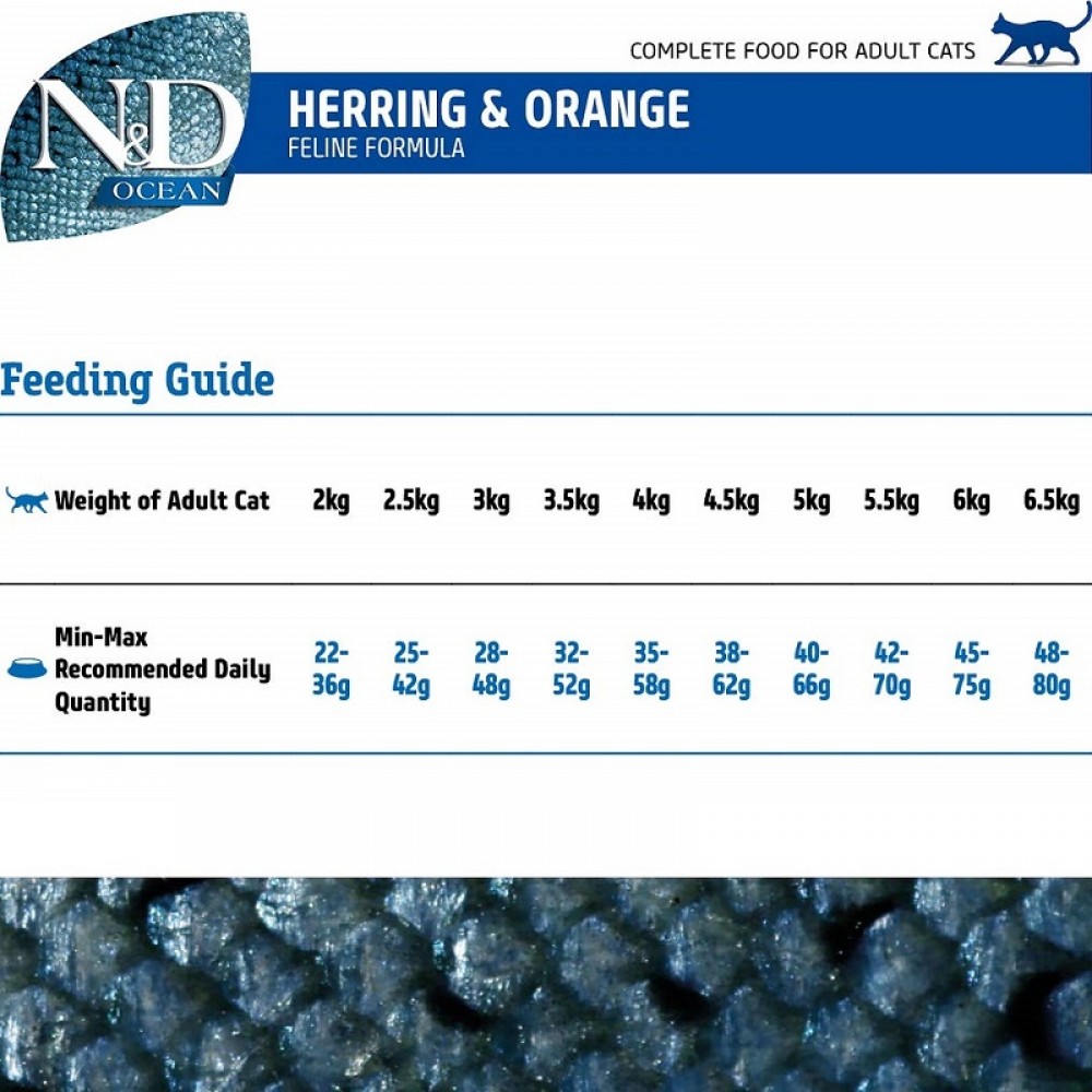 N&D Ocean Feline Adult Herring Pumpkin&Orange /Пълноценна Храна За Израснали Котки С Херинга Тиква И Портокал/-300гр N&D Ocean Feline Adult Herring Pumpkin&Orange /Пълноценна Храна За Израснали Котки С Херинга Тиква И Портокал/-300гр