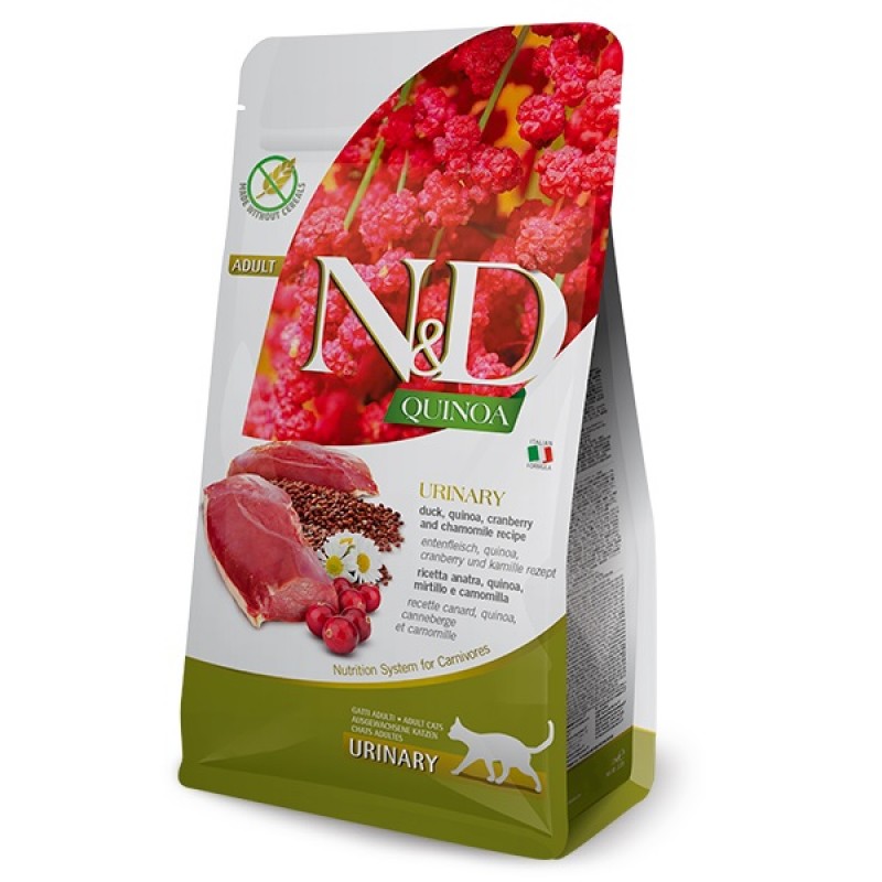 N&D Quinoa Feline Adult Urinary Duck /Пълноценна Храна За Израснали Котки С Профилактика На Уринарния Тракт С Патешко Месо И Киноа/-1,5кг