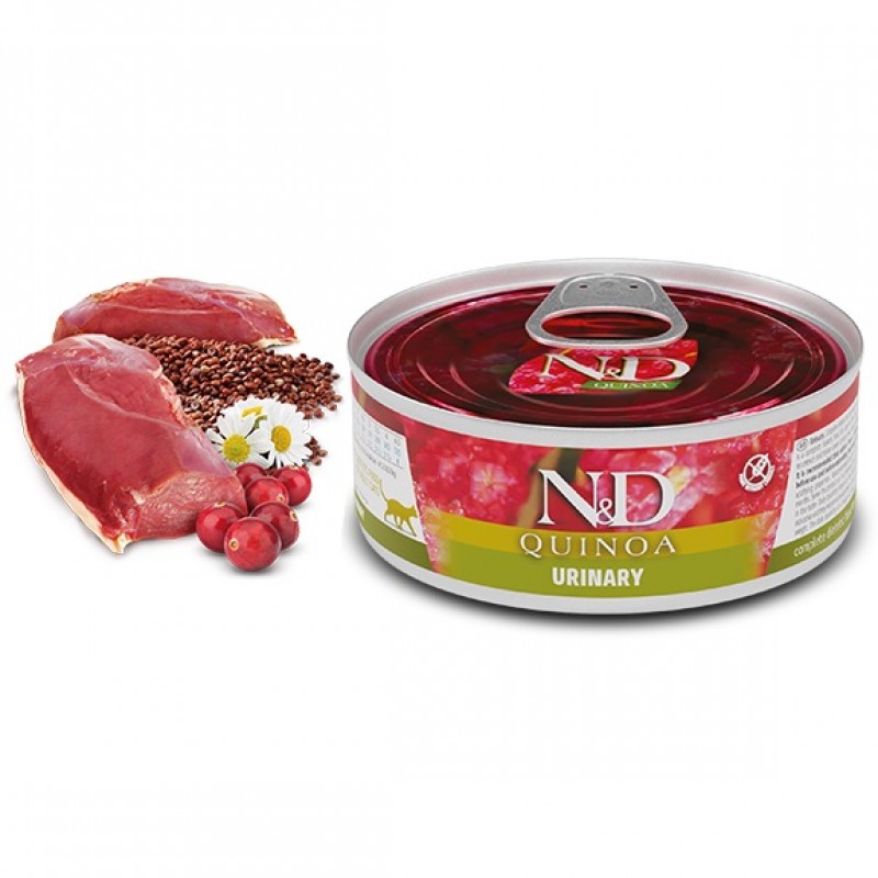 N&D Quinoa Feline Adult Urinary Duck Wet Food /Пълноценна Храна За Израснали Котки С Профилактика На Уринарния Тракт С Патешко Месо Киноа Червена Боровинка И Лайка/-80гр N&D Quinoa Feline Adult Urinary Duck Wet Food /Пълноценна Храна За Израснали Котки С Профилактика На Уринарния Тракт С Патешко Месо Киноа Червена Боровинка И Лайка/-80гр