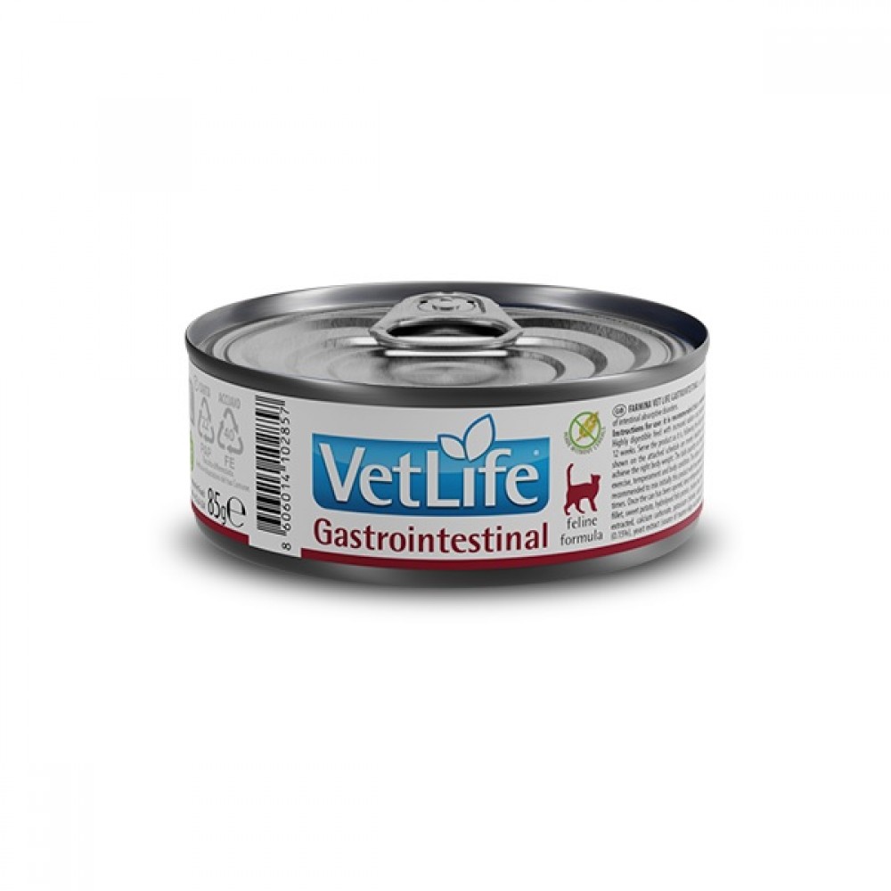 Farmina Vet Life Feline Gastrointestinal /Пълноценна Диета За Котки При Остри Стомашно-Чревни Нарушения/-85гр Farmina Vet Life Feline Gastrointestinal /Пълноценна Диета За Котки При Остри Стомашно-Чревни Нарушения/-85гр