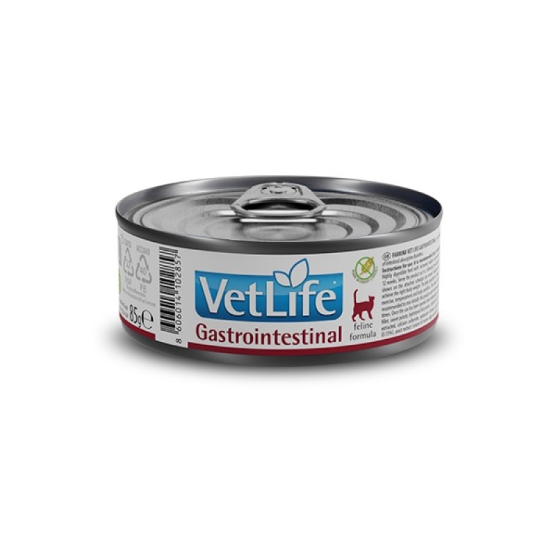 Farmina Vet Life Feline Gastrointestinal /Пълноценна Диета За Котки При Остри Стомашно-Чревни Нарушения/-85гр Farmina Vet Life Feline Gastrointestinal /Пълноценна Диета За Котки При Остри Стомашно-Чревни Нарушения/-85гр