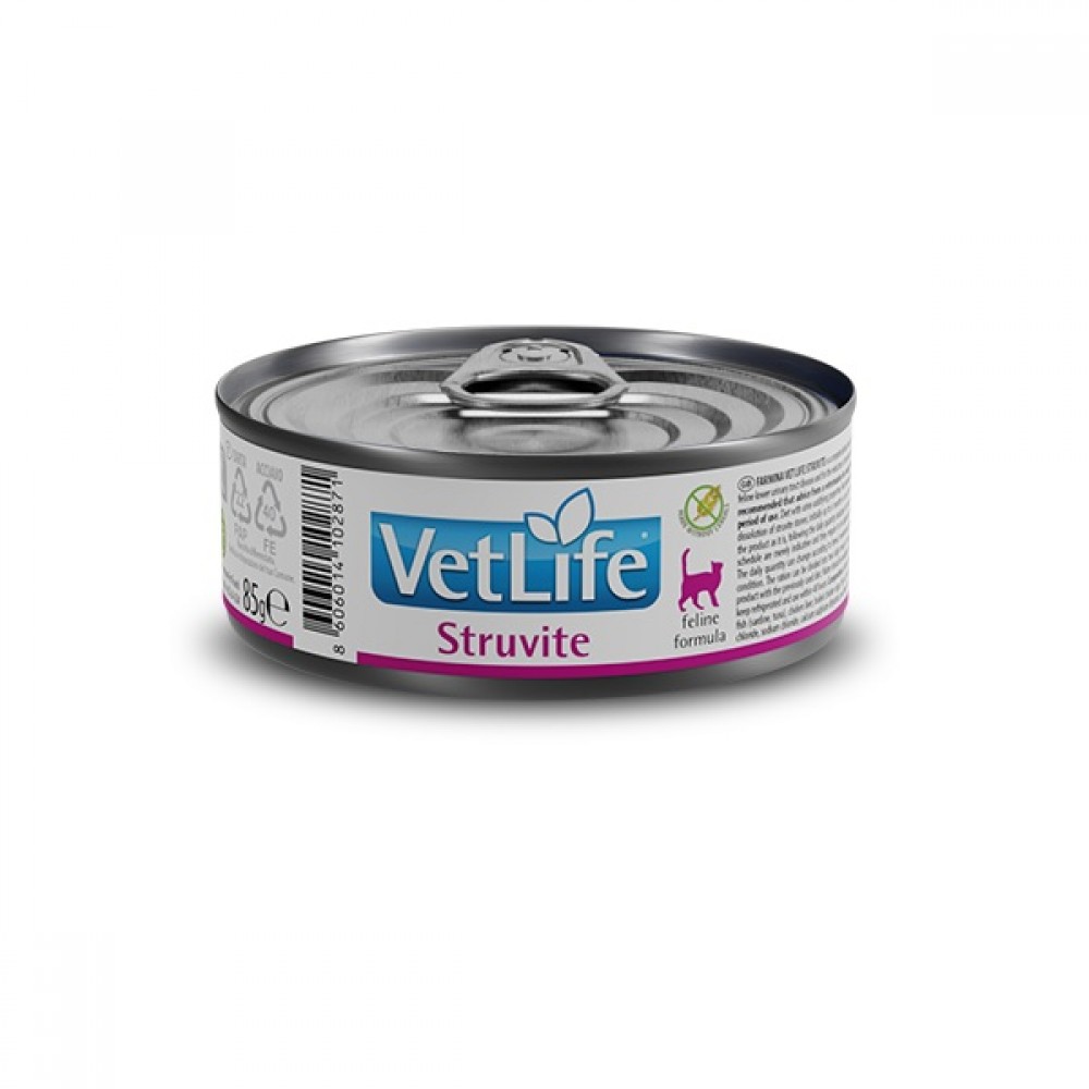 Farmina Vet Life Feline Struvite /Пълноценна Диета За Котки Със Струвитна Уролитиаза И Заболявания На Долния Уринарен Тракт/-85гр Farmina Vet Life Feline Struvite /Пълноценна Диета За Котки Със Струвитна Уролитиаза И Заболявания На Долния Уринарен Тракт/-85гр