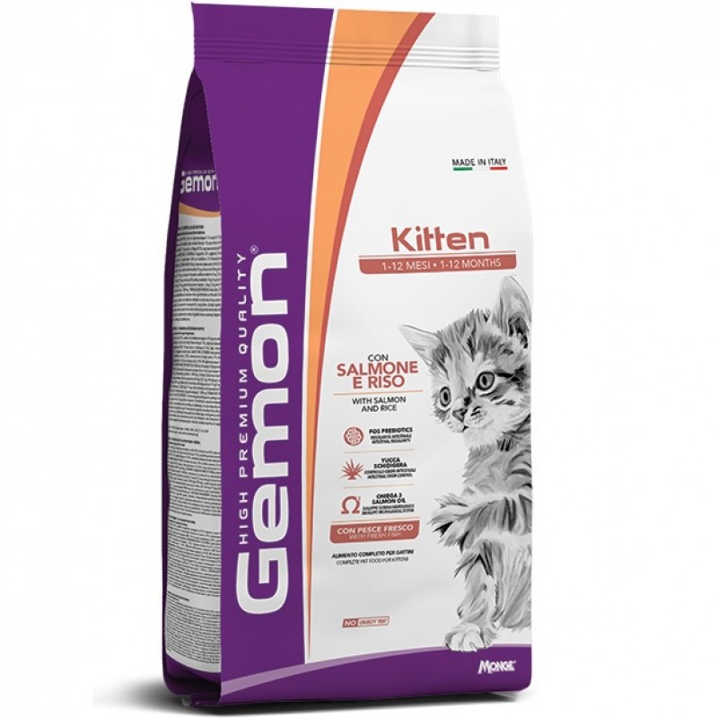 Gemon Kitten With Salmon&Rice /Пълноценна Храна За Подрастващи Котенца С Месо От Сьомга И Ориз/-7кг Gemon Kitten With Salmon&Rice /Пълноценна Храна За Подрастващи Котенца С Месо От Сьомга И Ориз/-7кг