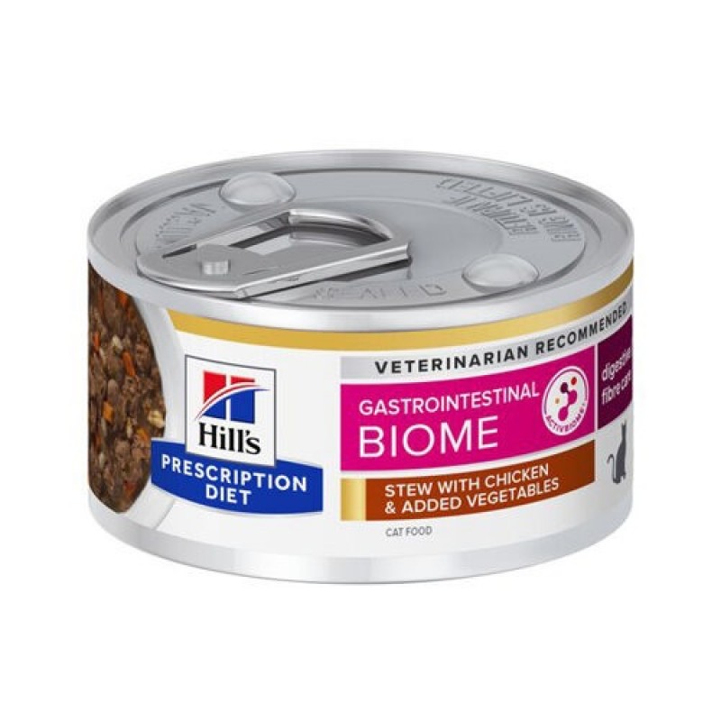 Hill's Prescription Diet Feline Gastrointestinal Biome /Диета За Котки С Ентеропатии Реагиращи На Фибри Запек Или Колит (Задушено Пилешко И Зеленчуци)/-82гр Hill's Prescription Diet Feline Gastrointestinal Biome /Диета За Котки С Ентеропатии Реагиращи На Фибри Запек Или Колит (Задушено Пилешко И Зеленчуци)/-82гр