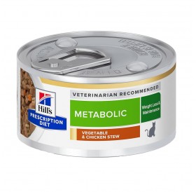 Hill's Prescription Diet Feline Metabolic Weight Loss&Maintenance Chicken&Vegetable Stew /Диета За Котки С Наднормено Тегло Или Поддържането Му След Отслабване (Задушено Пилешко И Зеленчуци)/-82гр