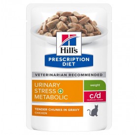 Hill's Prescription Diet Feline Urinary Stress+Metabolic With Chicken /Диета За Котки С Наднормено Тегло И Профилактика На Уринарния Тракт/-12х85гр
