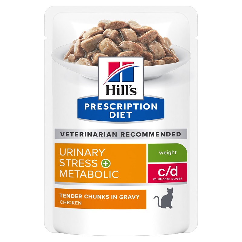 Hill's Prescription Diet Feline Urinary Stress+Metabolic With Chicken /Диета За Котки С Наднормено Тегло И Профилактика На Уринарния Тракт/-12х85гр