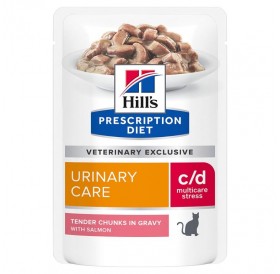 Hill's Prescription Diet Feline c/d Multicare Stress Urinary Care With Salmon /Диета За Котки Страдащи От Идиопатичен Цистит И Профилактика На Уролити/-12х85гр