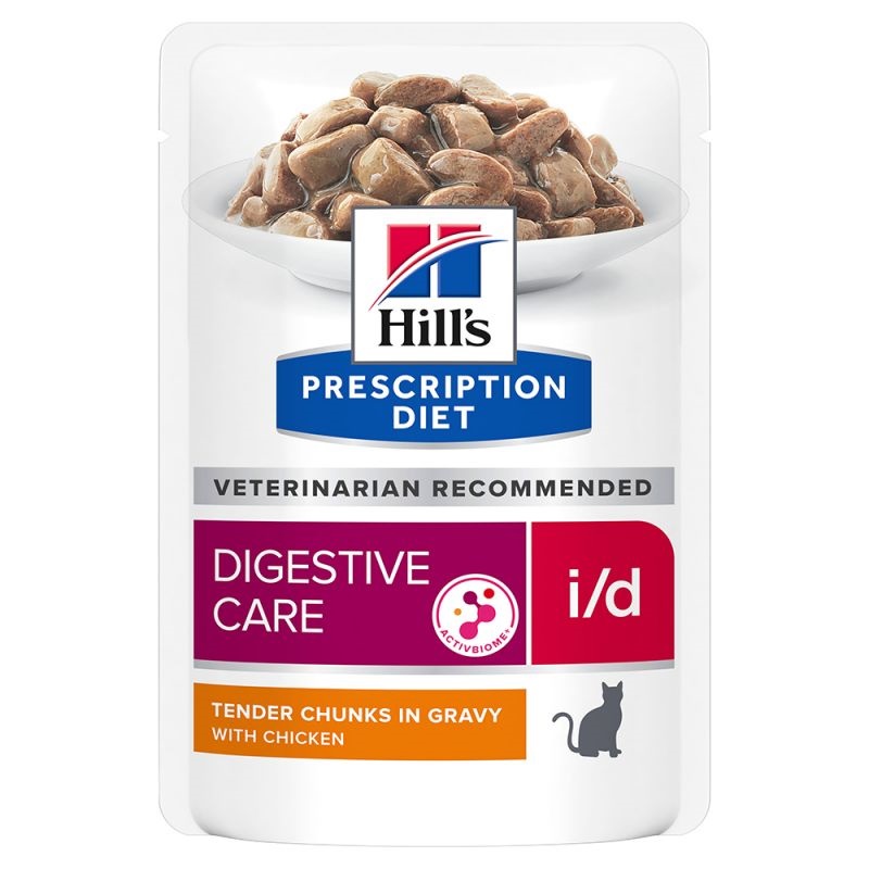 Hill's Prescription Diet Feline i/d Digestive Care With Chicken /Диета За Котки Имащи Повръщане Диария Или Се Възстановяват От Операция/-12х85гр