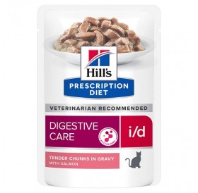 Hill's Prescription Diet Feline i/d Digestive Care With Salmon /Диета За Котки Имащи Повръщане Диария Или Се Възстановяват От Операция/-12х85гр