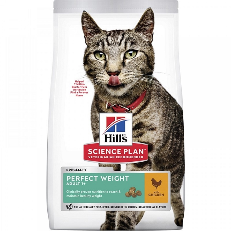Hill's Science Plan Feline Adult Perfect Weight With Chicken /Пълноценна Храна За Израснали Котки С Наднормено Тегло Или С Тенденция За Натрупване На Тегло С Пилешко Месо/-1,5кг Hill's Science Plan Feline Adult Perfect Weight With Chicken /Пълноценна Храна За Израснали Котки С Наднормено Тегло Или С Тенденция За Натрупване На Тегло С Пилешко Месо/-1,5кг
