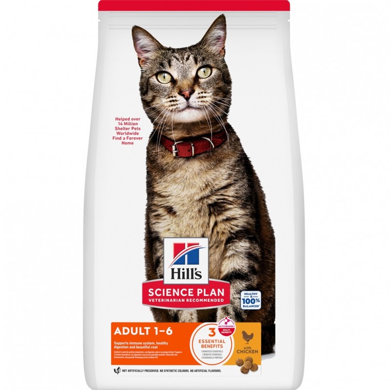 Hill's Science Plan Feline Adult With Chicken /Пълноценна Храна За Израснали Котки С Пилешко Месо/-300гр