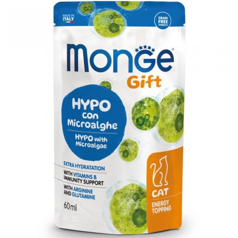 Monge Gift Energy Topping Cat Hypo With Microalgae /Енергиен Топинг За Котки С Микроводорасли/-60мл Monge Gift Energy Topping Cat Hypo With Microalgae /Енергиен Топинг За Котки С Микроводорасли/-60мл