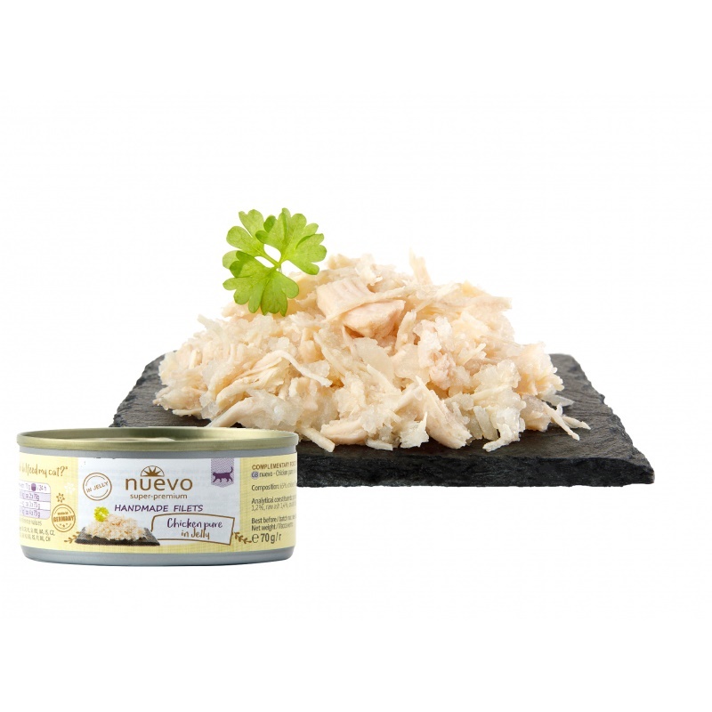 Nuevo Handmade Filets Chicken Pure In Jelly /Храна За Котки С Пилешки Филенца В Желе/-70гр Nuevo Handmade Filets Chicken Pure In Jelly /Храна За Котки С Пилешки Филенца В Желе/-70гр