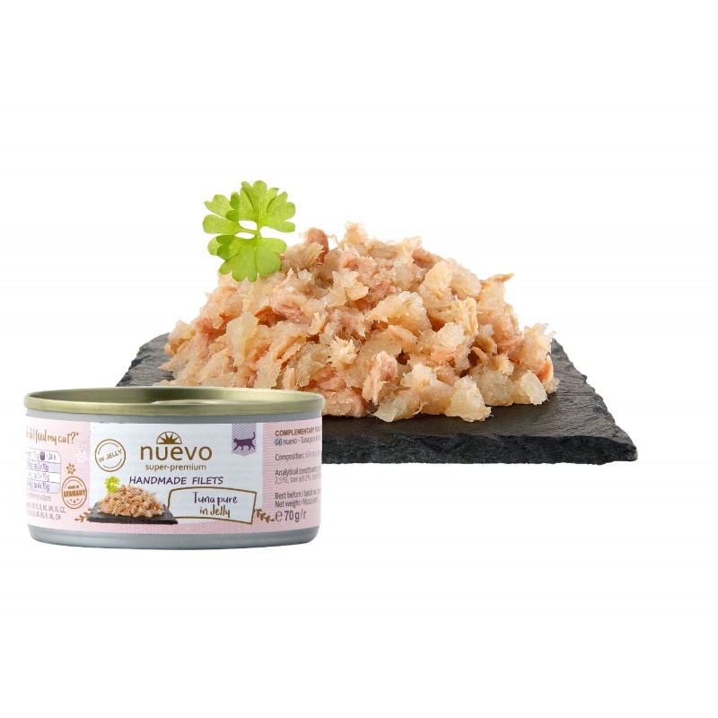 Nuevo Handmade Filets Tuna Pure In Jelly /Храна За Котки С Филенца От Риба Тон В Желе/-70гр Nuevo Handmade Filets Tuna Pure In Jelly /Храна За Котки С Филенца От Риба Тон В Желе/-70гр