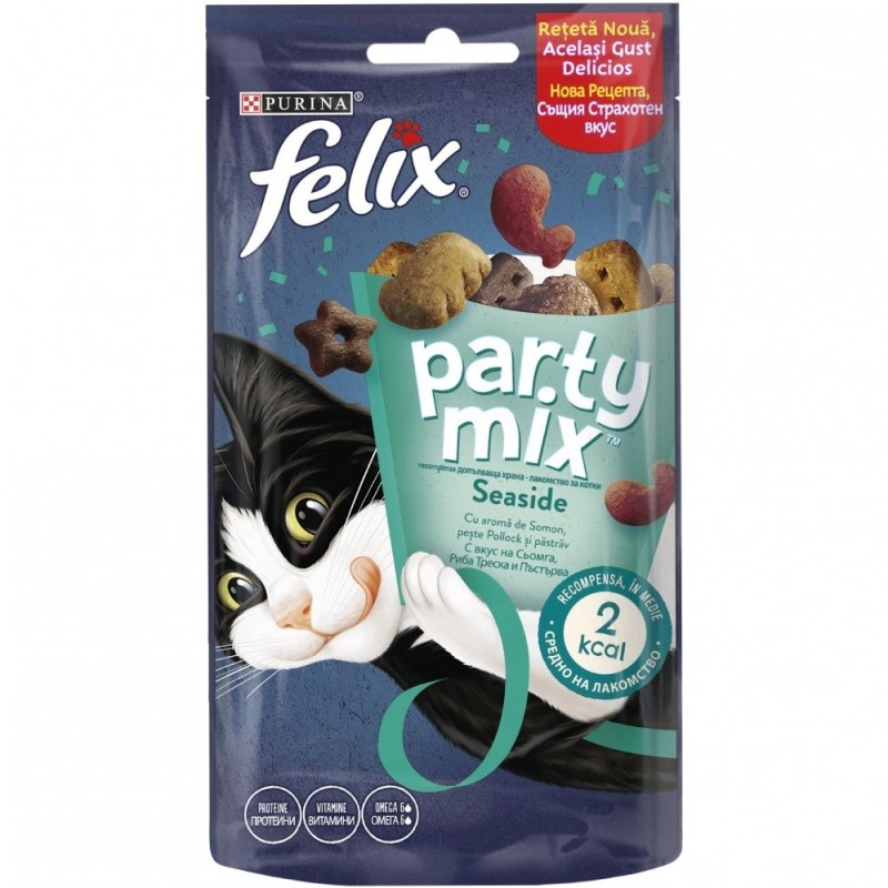 Felix Party Mix Ocean Mix /Лакомства За Израснали Котки Вкус На Риба/-60гр