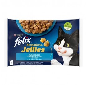 Felix Sensations Jellies Adult Fish Selection /Храна За Израснали Котки С Различни Видове Месо От Риба И Зеленчуци/-4х85гр Felix Sensations Jellies Adult Fish Selection /Храна За Израснали Котки С Различни Видове Месо От Риба И Зеленчуци/-4х85гр