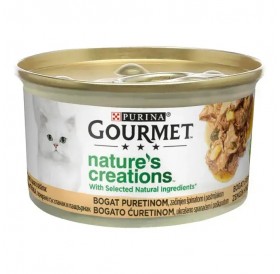 Purina Gourmet nature's creations Rich In Turkey /Деликатесна Храна За Израснали Котки С Пуешко Месо Пащърнак И Спанак/-85гр