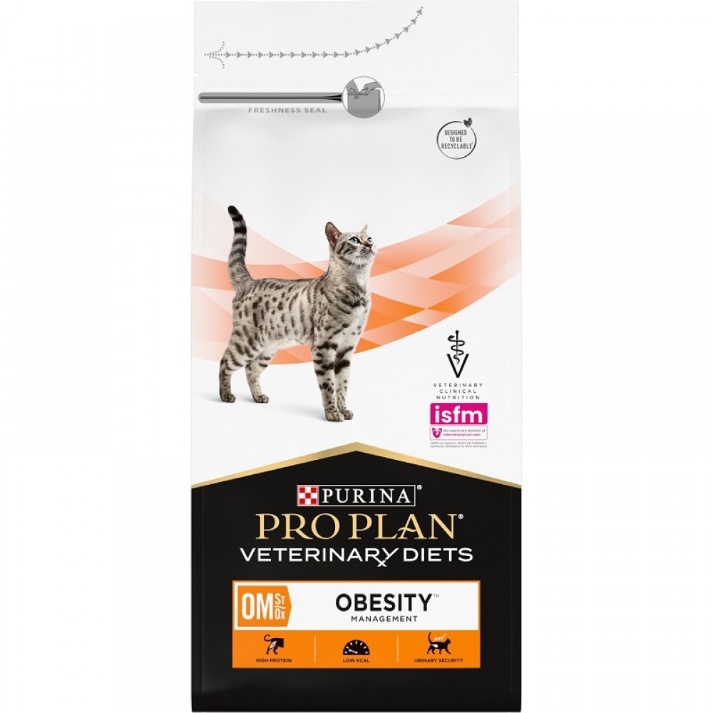 Pro Plan Veterinary Diets OM Obesity Management Dry Cat Food /Диета За Израснали Котки С Наднормено Тегло/-1,5кг Pro Plan Veterinary Diets OM Obesity Management Dry Cat Food /Диета За Израснали Котки С Наднормено Тегло/-1,5кг
