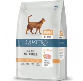 Quattro Cat Adult+1 Extra Poultry /Пълноценна Храна За Израснали Котки С Птиче Месо/-7кг