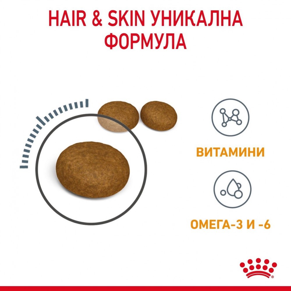 Royal Canin Hair&Skin Care /Храна За Израснали Котки За Красива И Здрава Кожа И Козина/-400гр