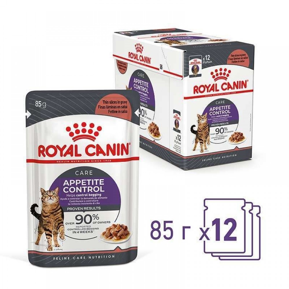 Royal Canin Appetite Control Care Chunks In Gravy Pouches /Храна За Израснали Котки За Контрол На Апетита/-12x85гр Royal Canin Appetite Control Care Chunks In Gravy Pouches /Храна За Израснали Котки За Контрол На Апетита/-12x85гр