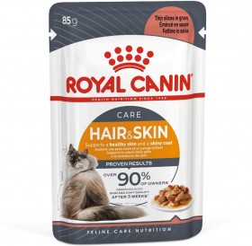 Royal Canin Hair&Skin Care Chunks In Gravy Pouches /Храна За Израснали Котки За Красива И Здрава Кожа И Козина/-12x85гр