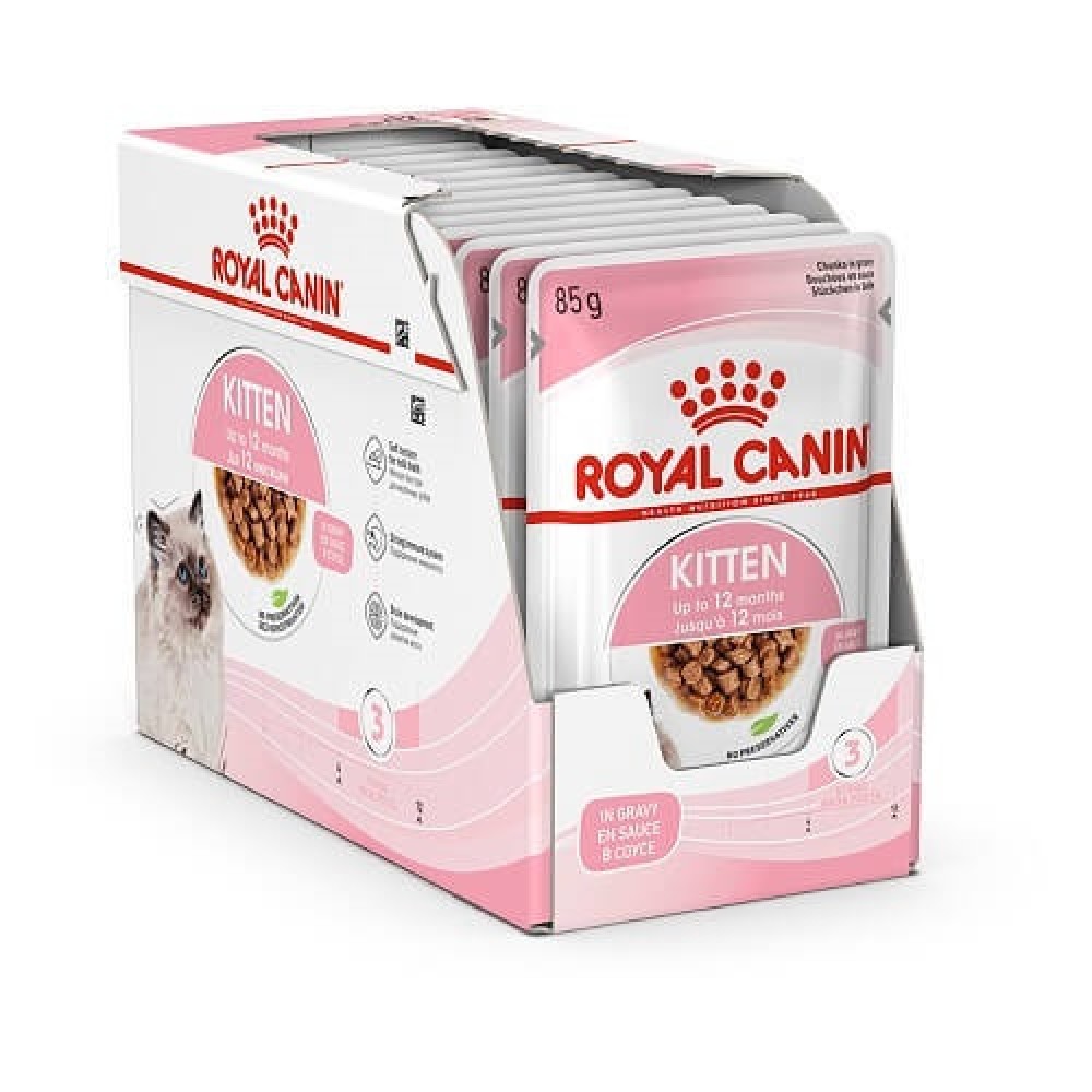 Royal Canin Kitten Chunks In Gravy Pouches /Храна За Подрастващи Котенца/-12x85гр