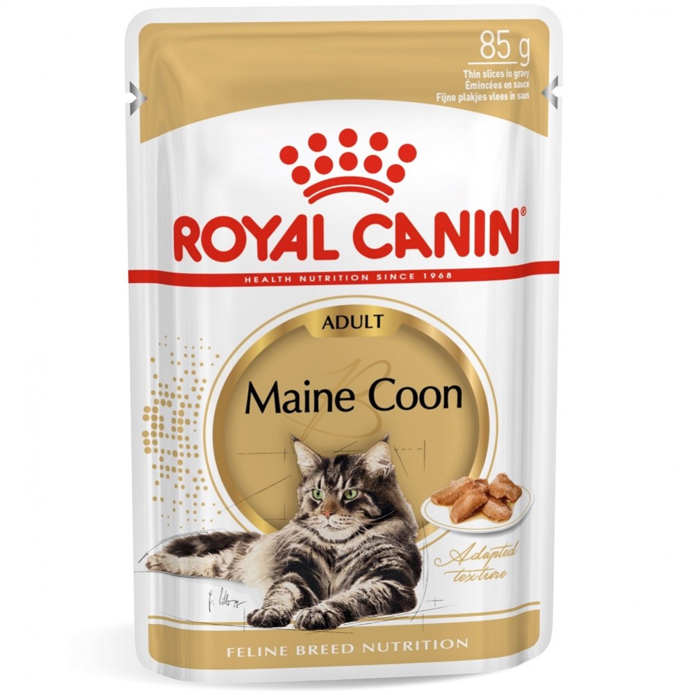 Royal Canin Maine Coon Adult Chunks In Gravy Pouches /Храна За Израснали Котки Порода Мейн Куун/-12x85гр