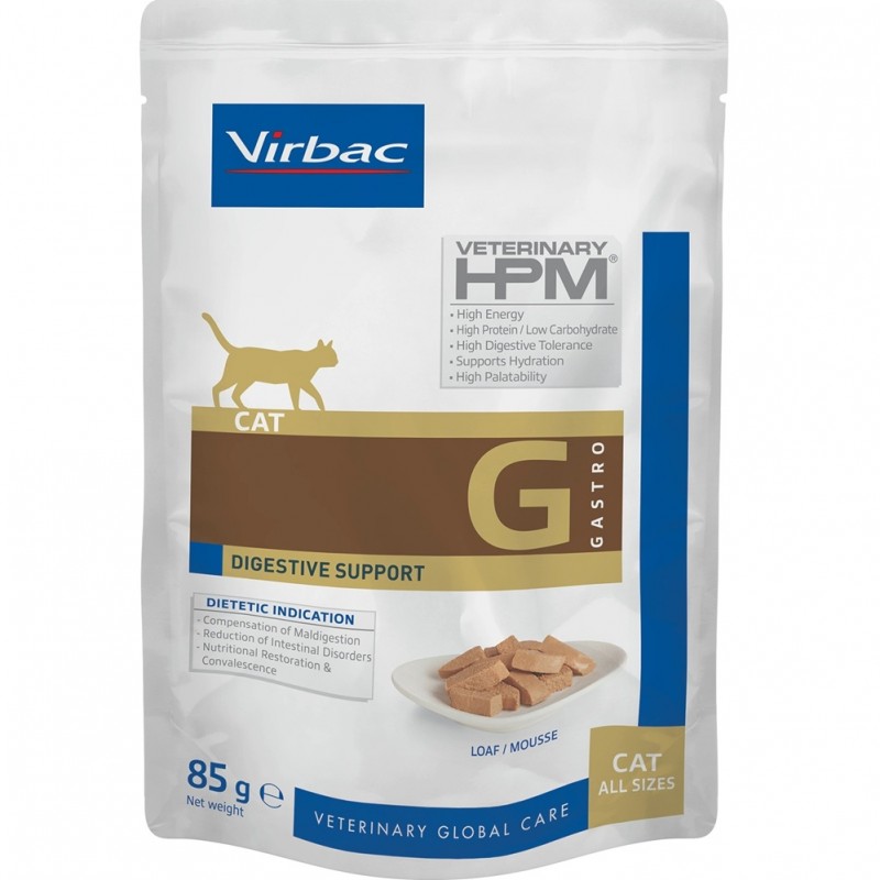 Virbac Veterinary HPM Digestive Support Cat Wet Food For Sensitive Stomachs /Диета За Котки С Храносмилателни Нарушения/-12х85гр