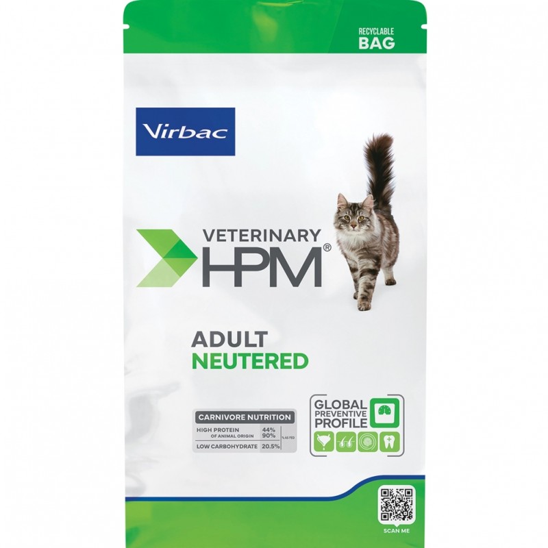 Virbac Veterinary HPM Adult Neutered Dry Cat Food For Neutered Cats /Пълноценна Храна За Израснали Кастрирани Котки/-3кг Virbac Veterinary HPM Adult Neutered Dry Cat Food For Neutered Cats /Пълноценна Храна За Израснали Кастрирани Котки/-3кг