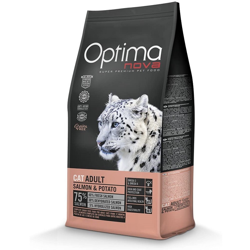Optima Nova CAT Adult Salmon&Potato /Храна За Израснали Котки С Месо От Сьомга И Картофи/-8кг Optima Nova CAT Adult Salmon&Potato /Храна За Израснали Котки С Месо От Сьомга И Картофи/-8кг