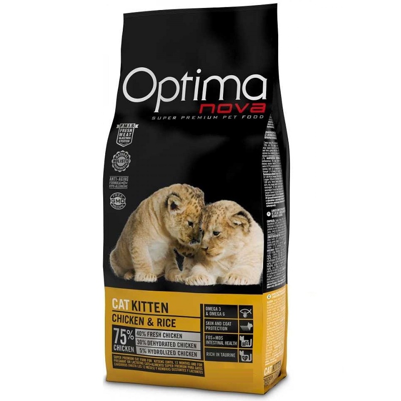 Optima Nova CAT Kitten Chicken&Rice /Храна За Подрастващи Котенца С Пилешко Месо И Ориз/-8кг Optima Nova CAT Kitten Chicken&Rice /Храна За Подрастващи Котенца С Пилешко Месо И Ориз/-8кг