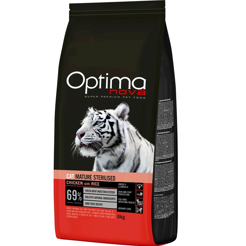 Optima Nova CAT Mature Sterilised Chicken&Rice /Храна За Възрастни Котки С Пилешко Месо И Ориз/-6кг