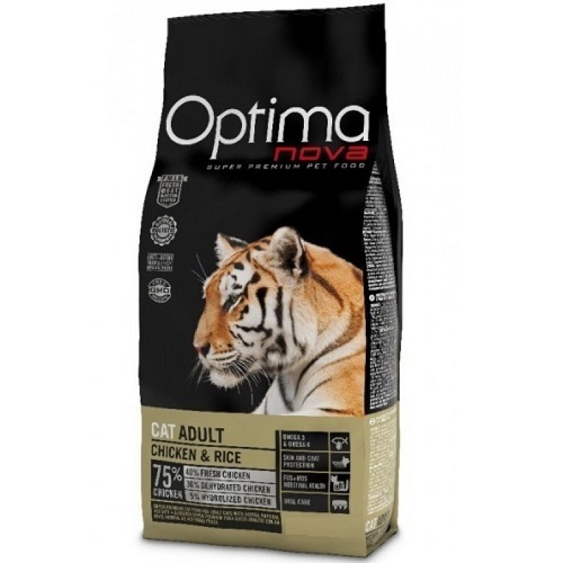 Optima Nova CAT Adult Chicken&Rice /Храна За Израснали Котки С Пилешко Месо И Ориз/-8кг