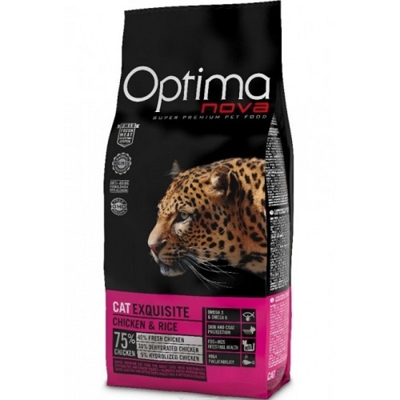 Optima Nova CAT Exquisite Chicken&Rice /Храна За Израснали Капризни Котки С Пилешко Месо И Ориз/-8кг