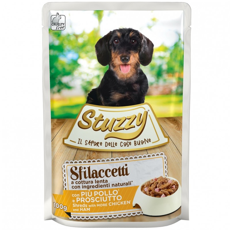 Stuzzy Dog Shreds With Chicken&Ham /Храна За Израснали Кучета С Пилешко Месо И Шунка/-6х100гр Stuzzy Dog Shreds With Chicken&Ham /Храна За Израснали Кучета С Пилешко Месо И Шунка/-6х100гр