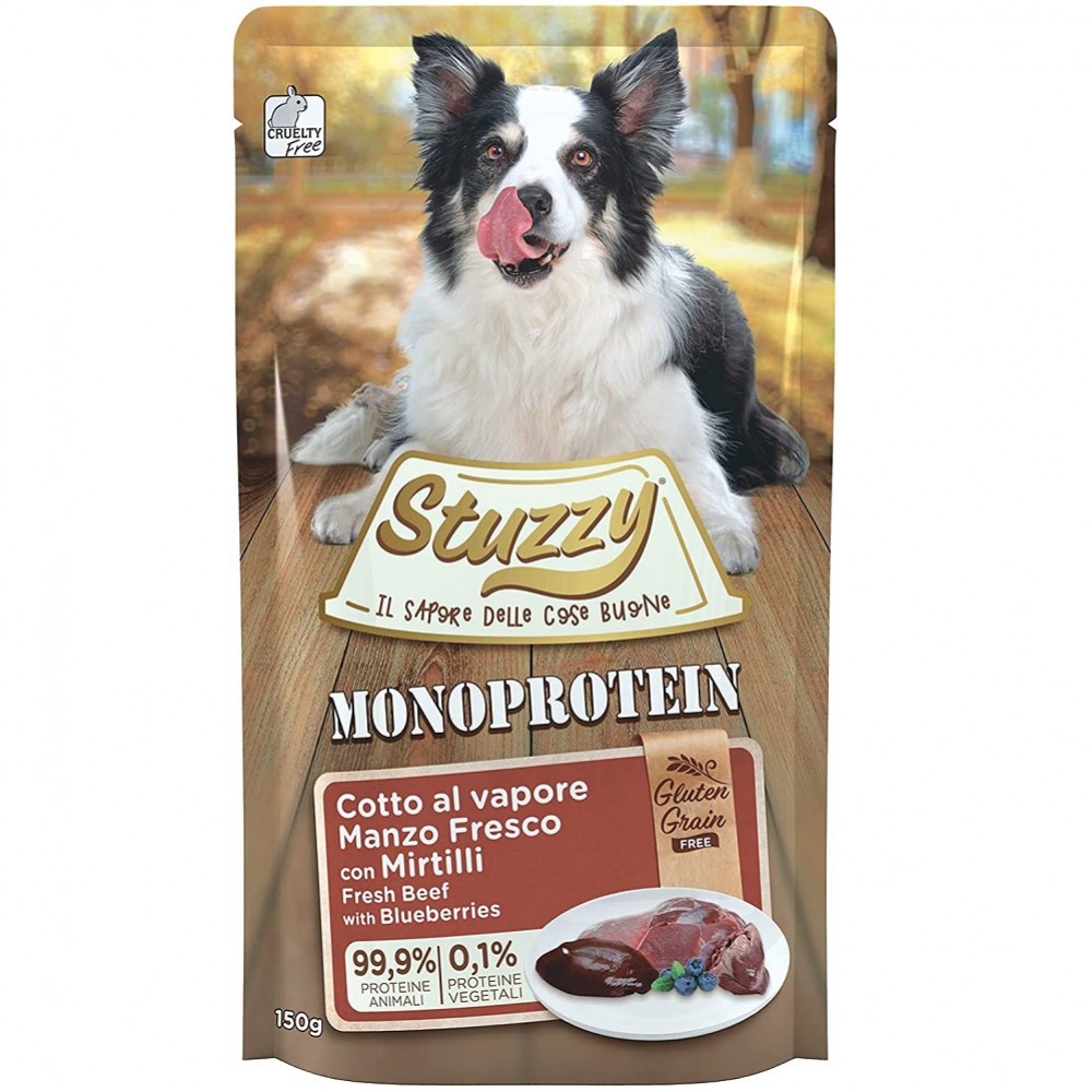 Stuzzy Monoprotein Grain&Gluten Free Fresh Beef With Blueberries /Храна За Израснали Кучета С Говеждо Месо И Боровинки/-6х150гр Stuzzy Monoprotein Grain&Gluten Free Fresh Beef With Blueberries /Храна За Израснали Кучета С Говеждо Месо И Боровинки/-6х150гр