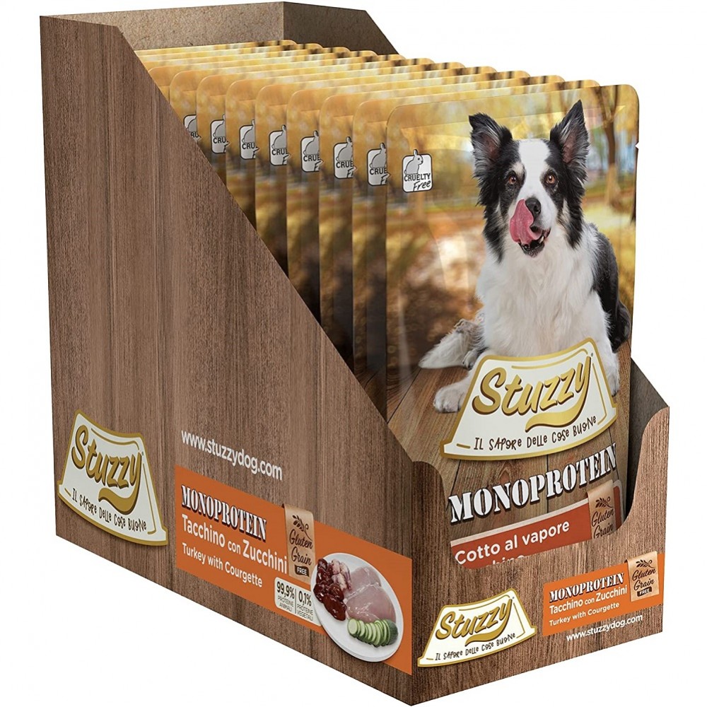 Stuzzy Monoprotein Grain&Gluten Free Turkey With Courgette /Храна За Израснали Кучета С Пуешко Месо И Тиквички/-6х150гр