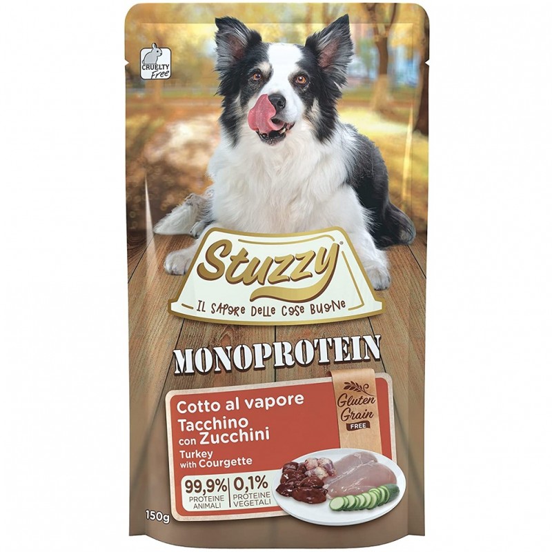 Stuzzy Monoprotein Grain&Gluten Free Turkey With Courgette /Храна За Израснали Кучета С Пуешко Месо И Тиквички/-6х150гр