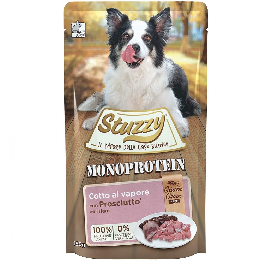 Stuzzy Monoprotein Grain&Gluten Free With Ham /Храна За Израснали Кучета С Шунка/-6х150гр
